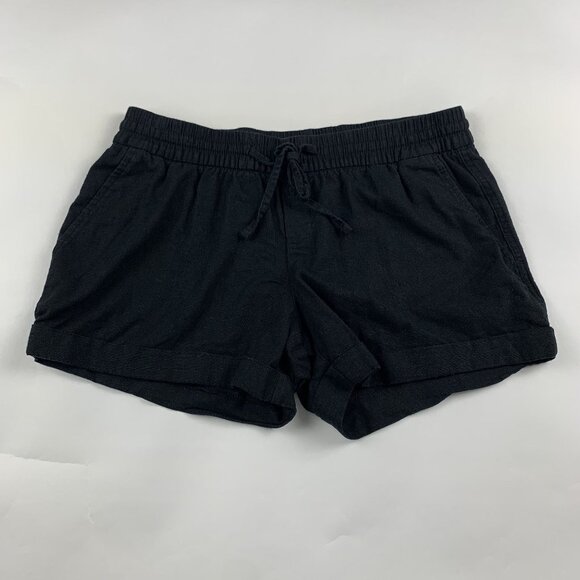 Old Navy Black Linen Blend Pull On Shorts S - Picture 1 of 4